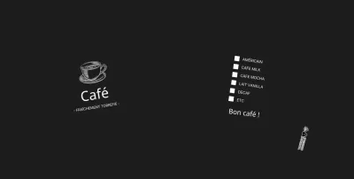 Illustration simple en noir d'un café