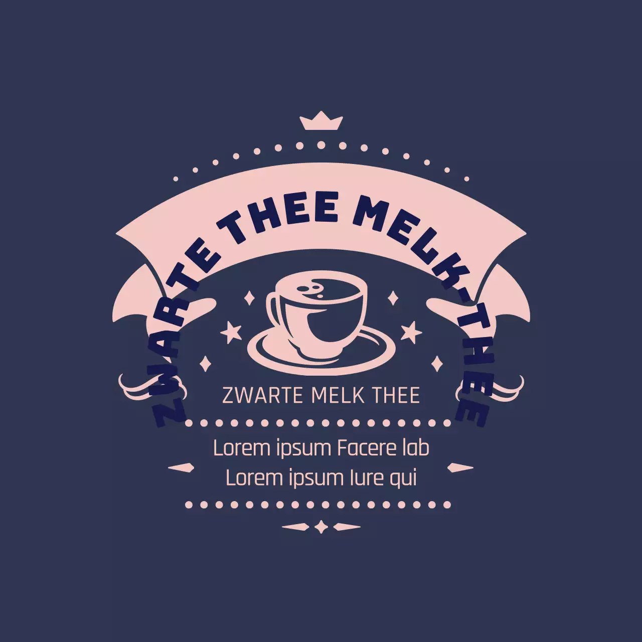 Roze marinegeïllustreerd melktheelabel