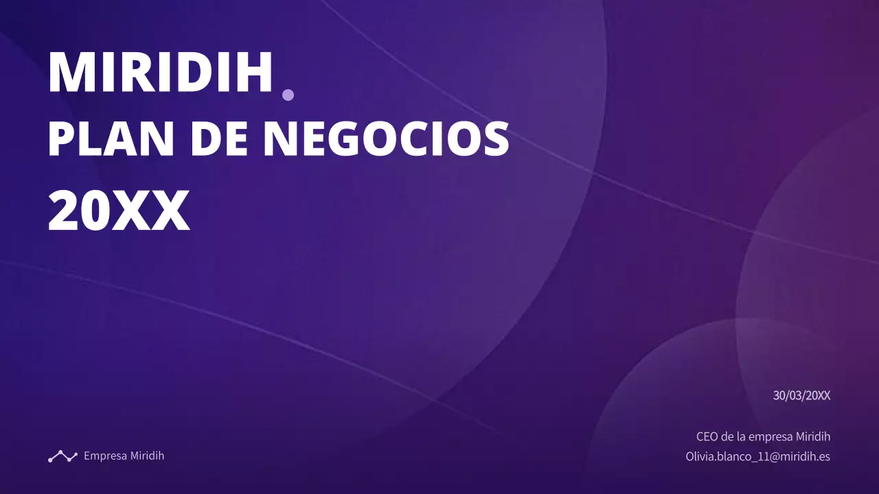 Plan de negocio con un concepto de degradado púrpura