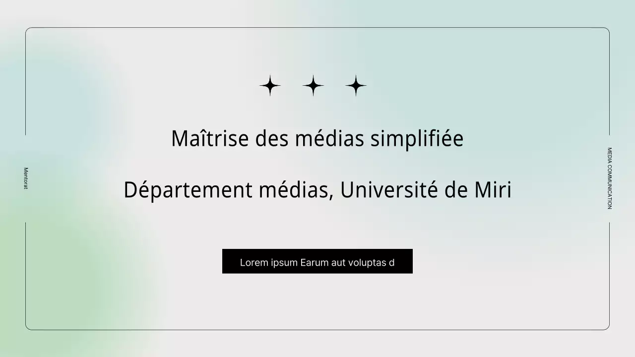 Département des médias et relations publiques PPT sur fond dégradé