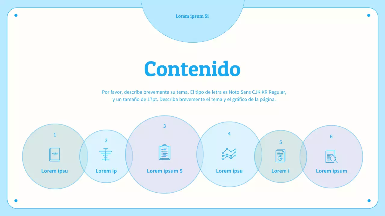 Gráficos e infografías con círculos en tonos pastel azules