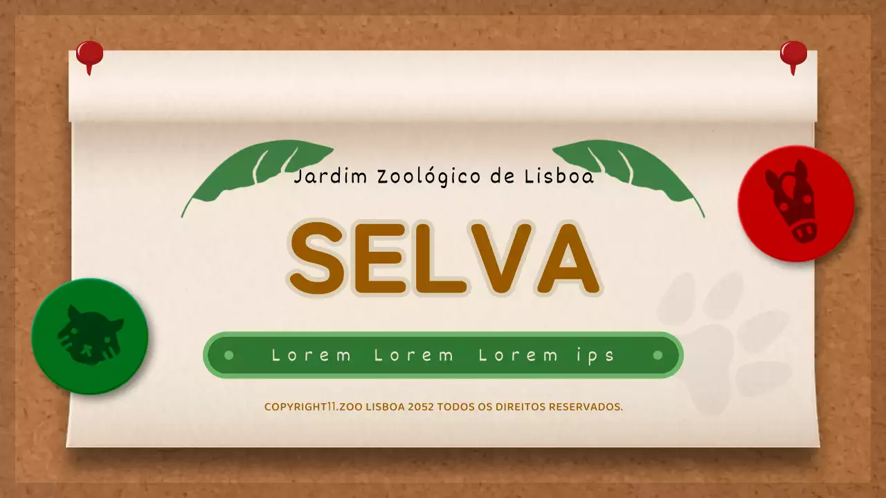 Quadro de notas castanho e verde Conceito Jungle Story