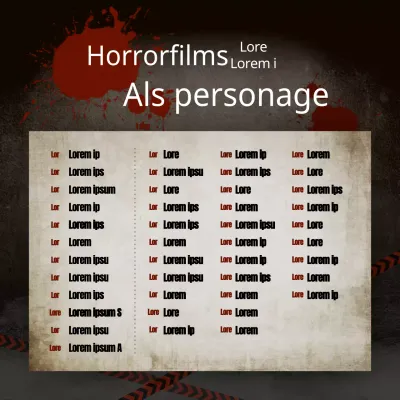 Horrorfilmfiguren met bruine en rode verjaardagen