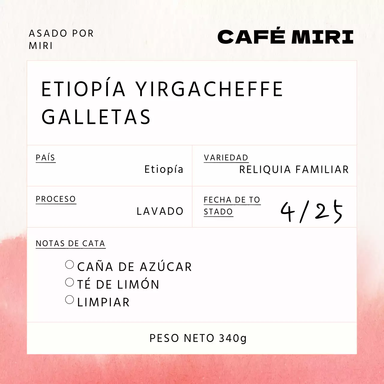 Etiquetas adhesivas de granos de café