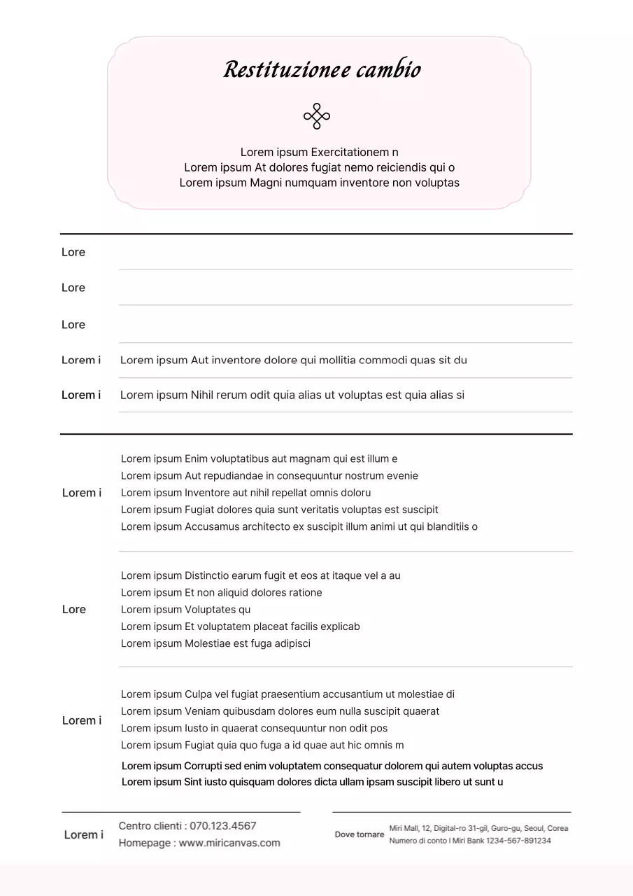 Il modulo di restituzione della shopper color avorio
