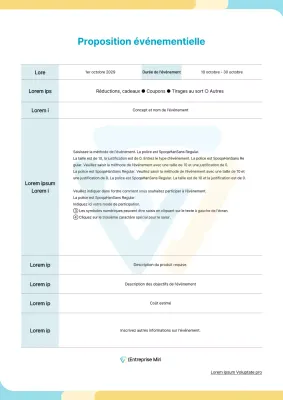 Proposition de dossier avec des formes arrondies en bleu clair et jaune