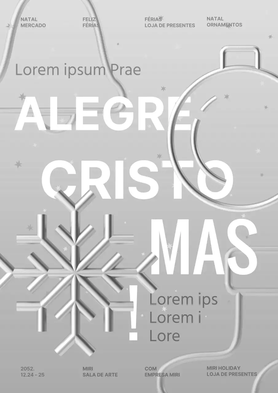 Apresentação do Mercado de Natal Branco e Prateado