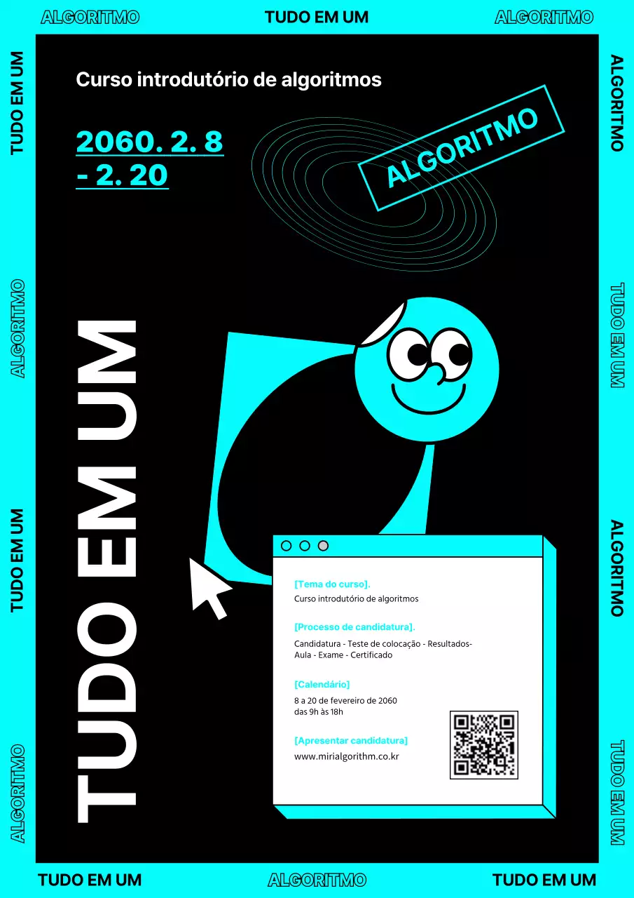 Notas de aula de algoritmia a preto e azul