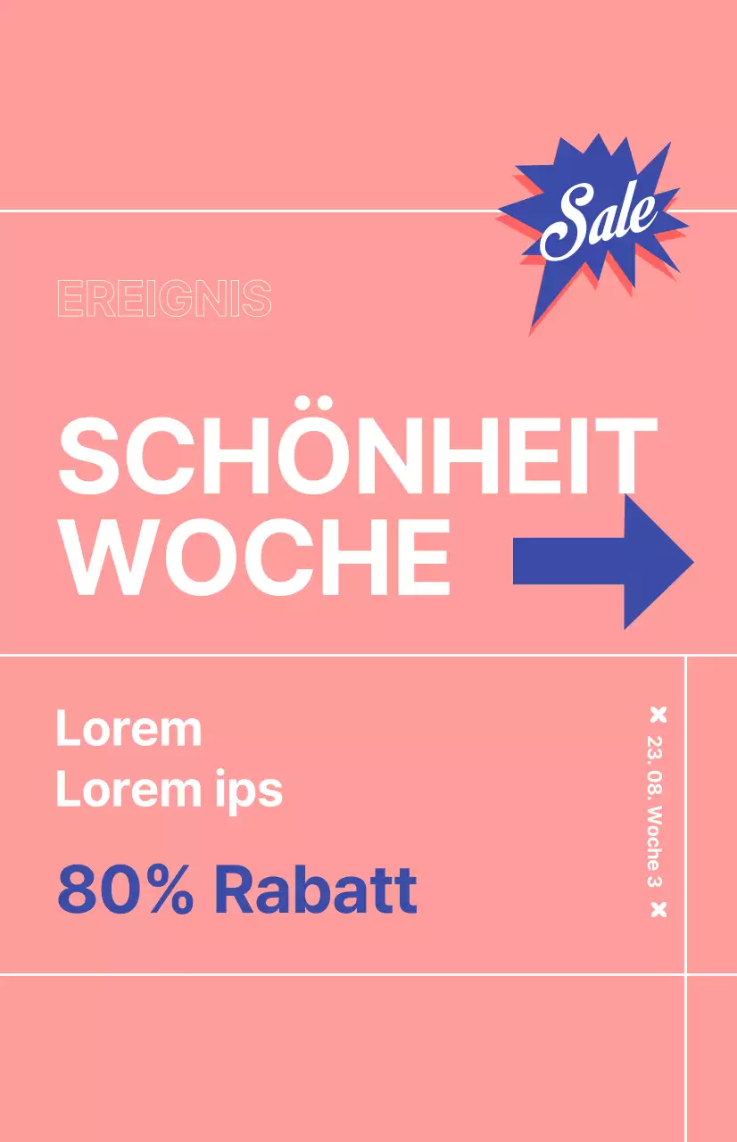 Kosmetik Rabatt Aktion Flagge mit rosa Hintergrund