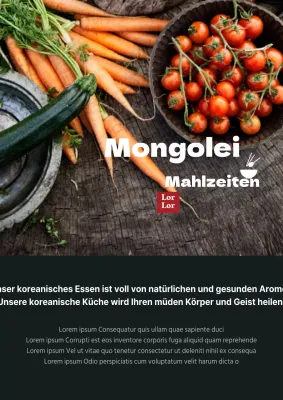 Vorstellung und Bewerbung von Restaurants mit Bildern von schwarzem Gemüse