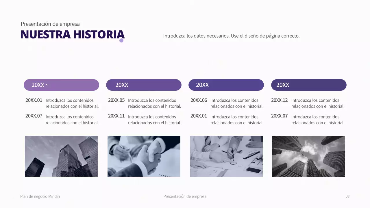 Plan de negocio con un concepto de degradado púrpura