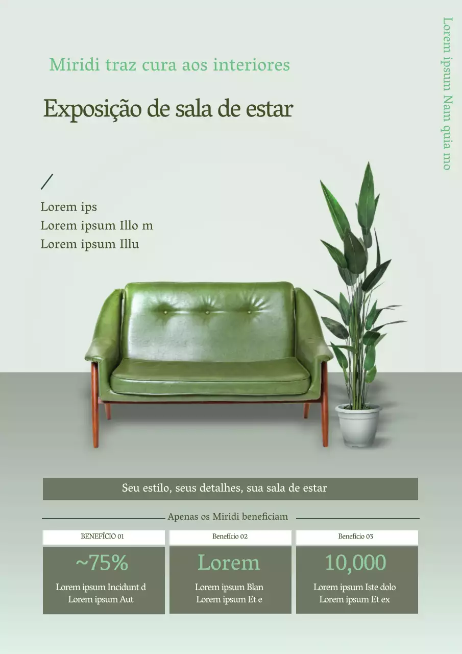 A fotografia ecológica destaca o mobiliário limpo Promova o seu evento