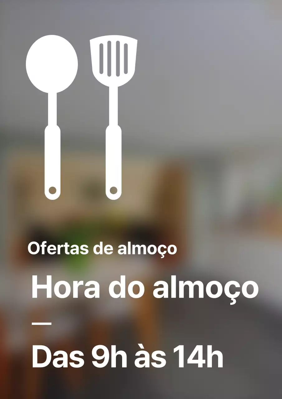 Sinalética limpa e elegante para as especialidades de almoço