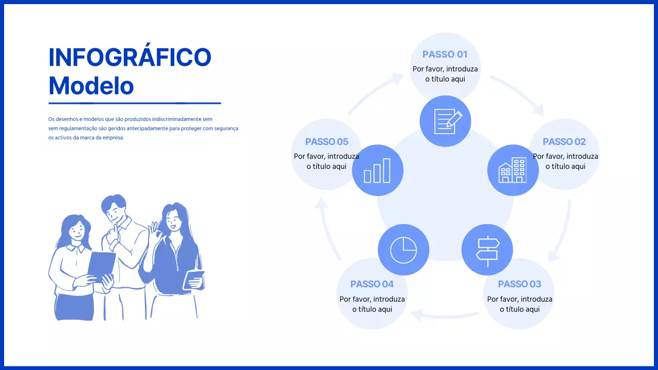 Etapa 5 do roteiro da infografia empresarial bluetone
