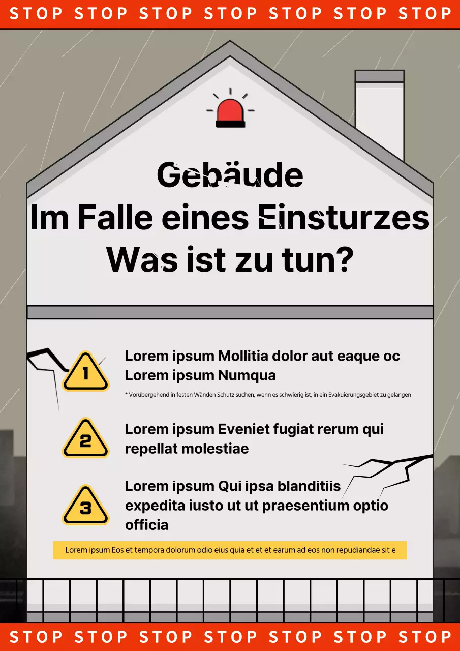 Tipps für den Umgang mit einer Katastrophe Einsturz mit einem Haus Illustration Hintergrund