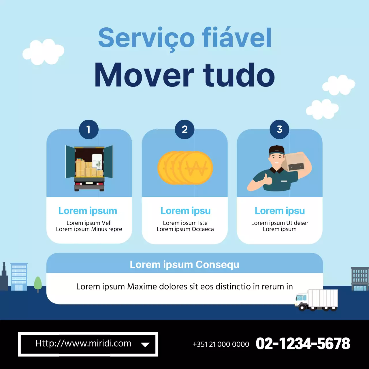 A Blue Illustration promove serviços de mudanças limpas