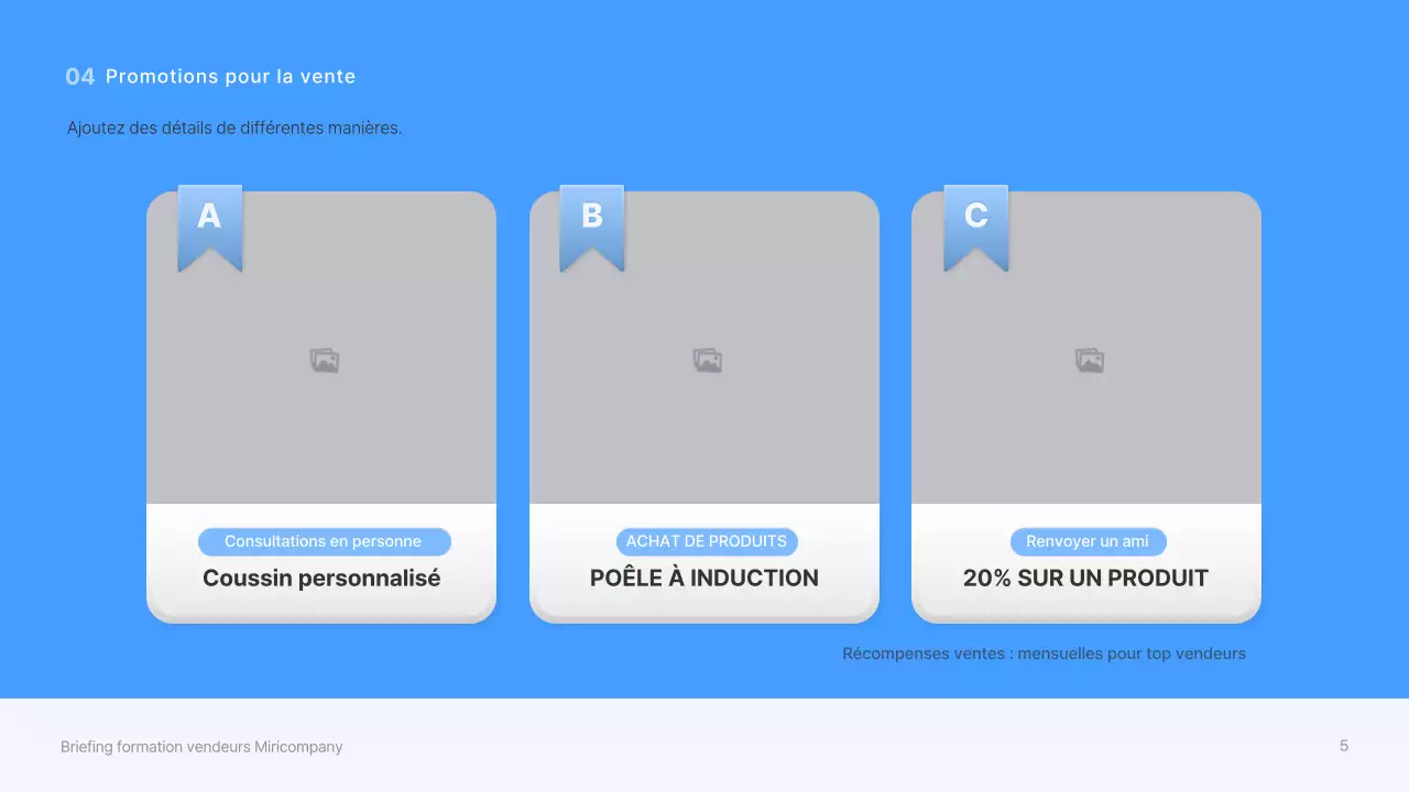 Formation des vendeurs avec des formes bleues et tridimensionnelles