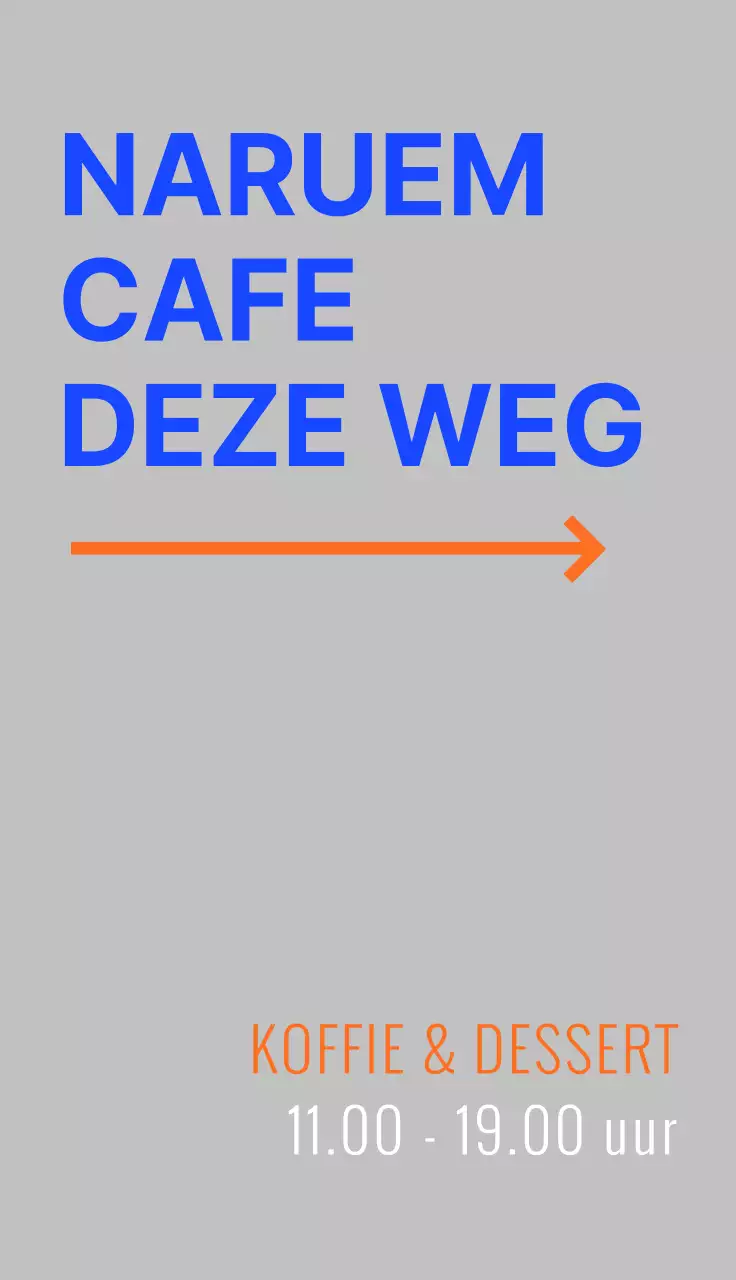 Een blauw en oranje hipstercafé promoten