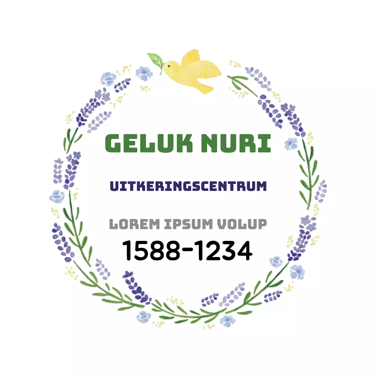 Witte aquarelillustratie ter promotie van een welzijnscentrum