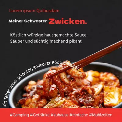 schwarzes rotes Chutney scharfes Essen Camping Getränke Snacks