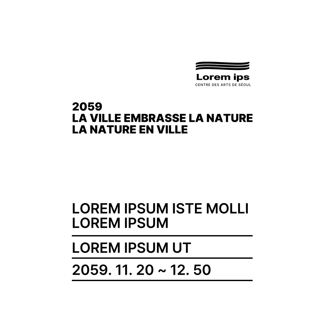 Texte noir et simple Mise en page Guide d'information sur l'exposition de photos