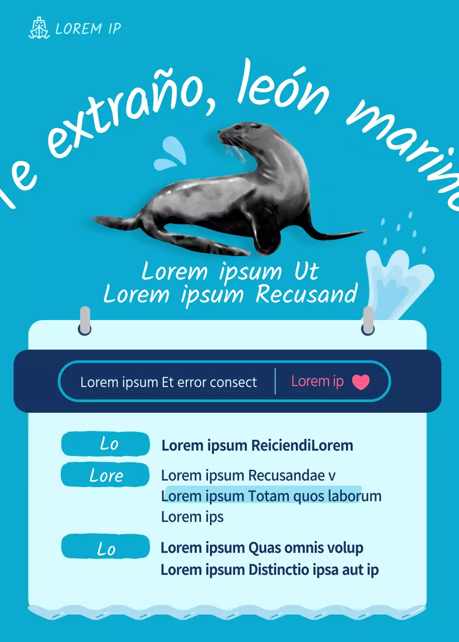 Tema de protección del león marino azul