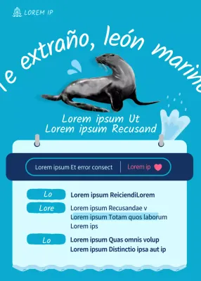 Tema de protección del león marino azul