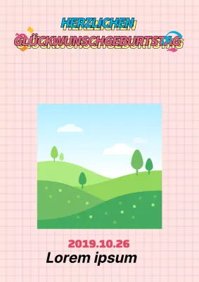 Niedliche Geburtstagsnachricht mit einem rosa Foto