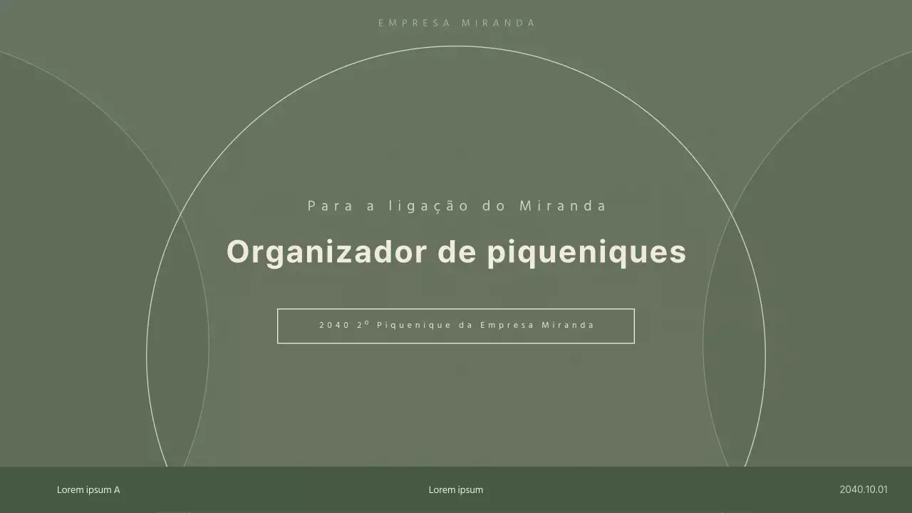 Plano de evento de piquenique de empresa em verde