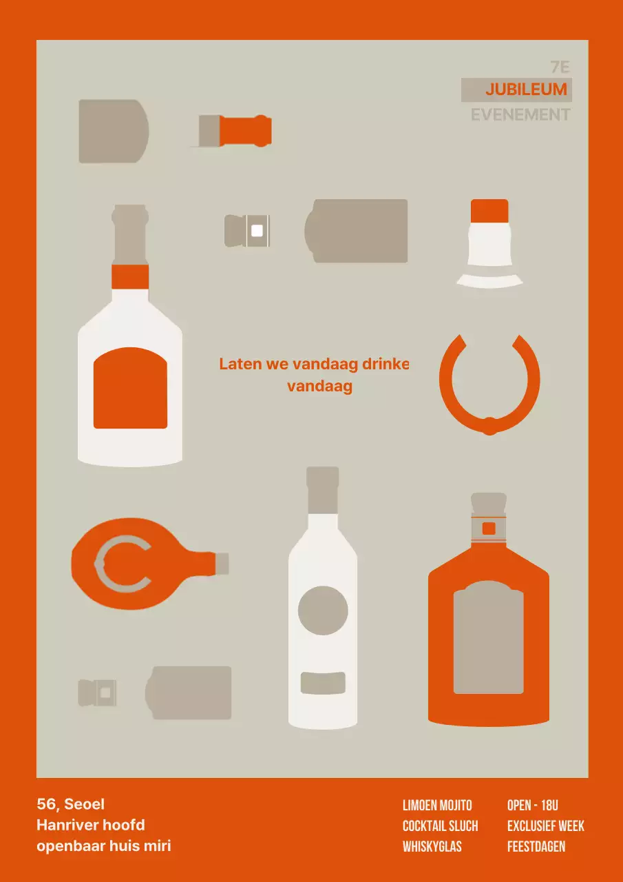 Webposter voor Hope, een eenvoudige, moderne bar in pubstijl in oranje en bruin.