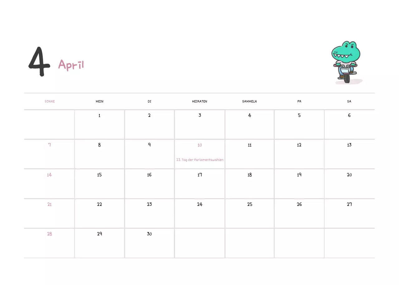 Ein Kalender mit einem niedlichen Argo-Illustrationskonzept