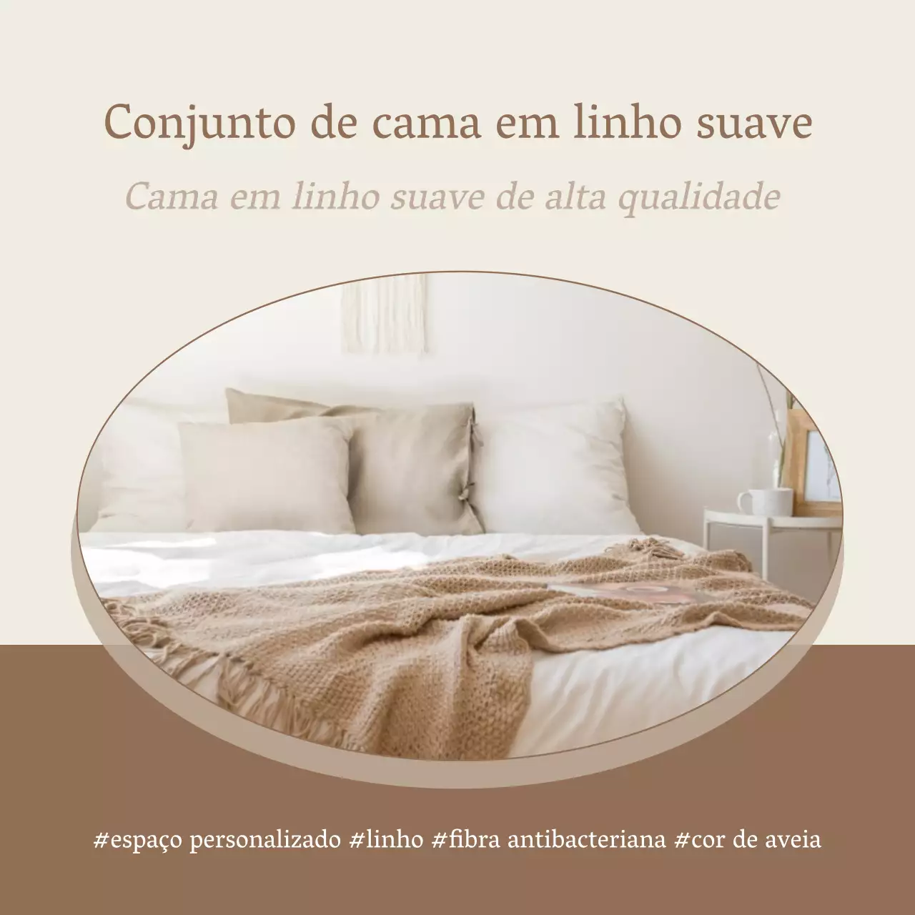 Conjunto de roupa de cama de linho macio bege Espaço pessoal emocional Material de linho Fibra antibacteriana