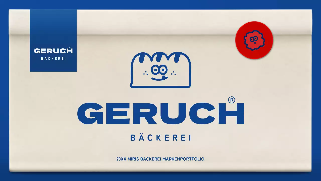 Niedliche Bäckereimappe in Blau und Braun