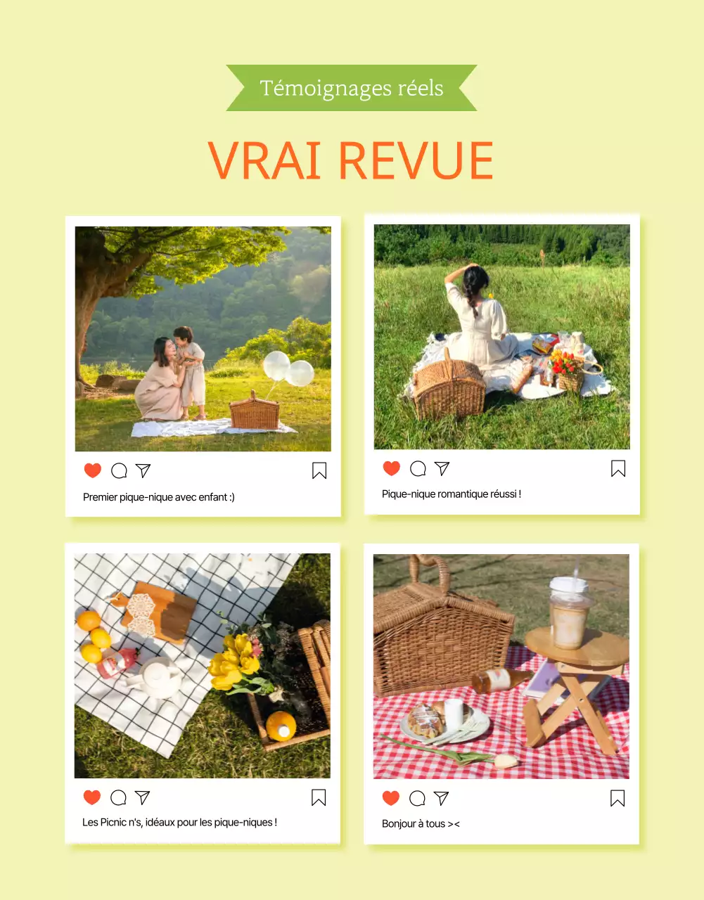 Détails de la location d'un pique-nique vert vif