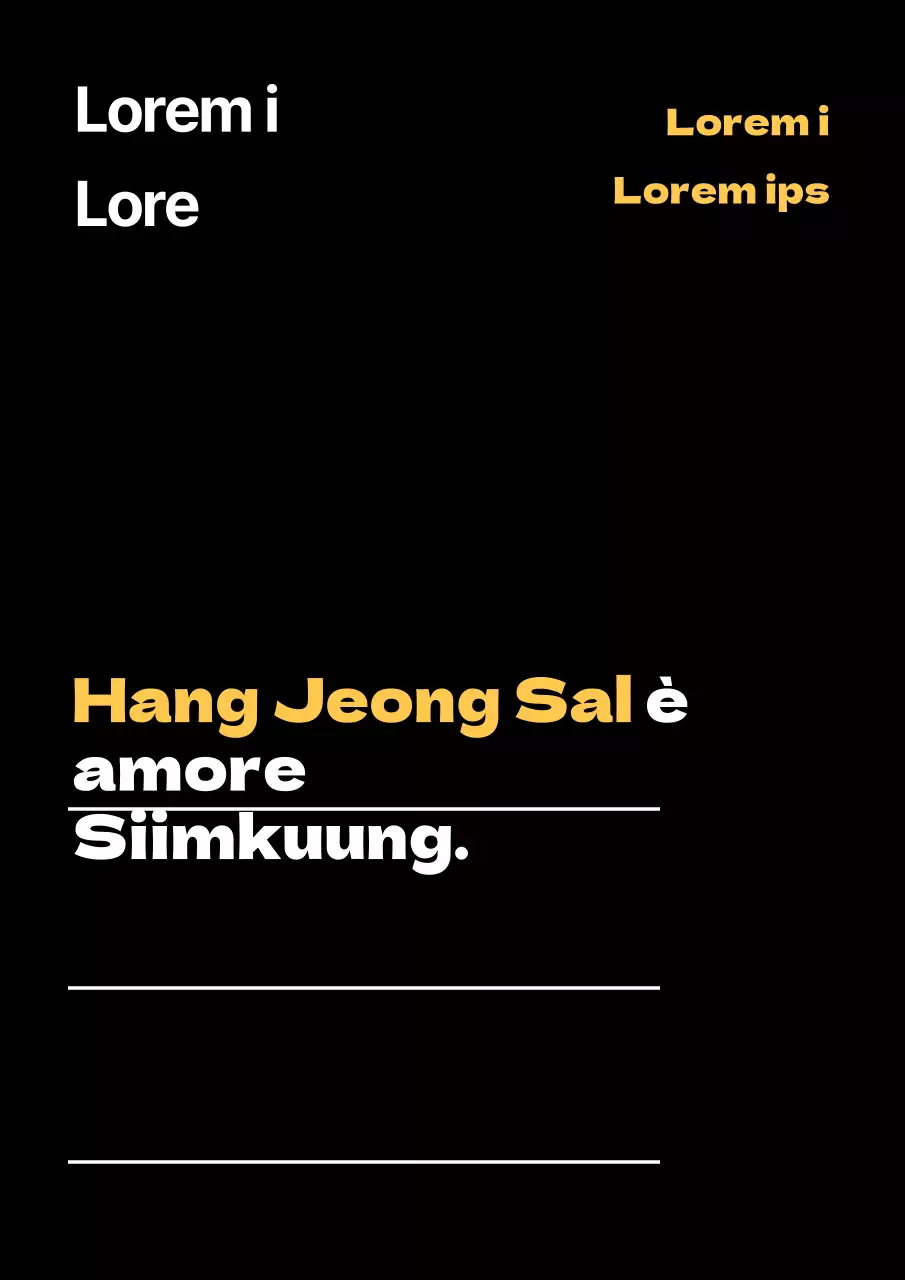 Semplice pubblicità di un menu di bevande su sfondo nero