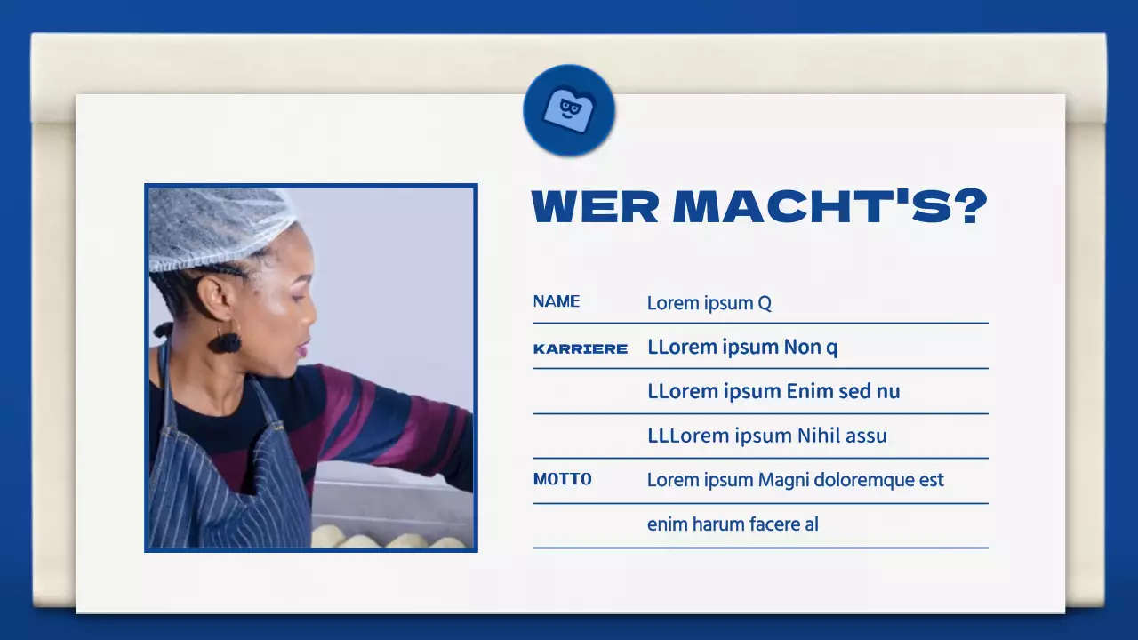 Niedliche Bäckereimappe in Blau und Braun