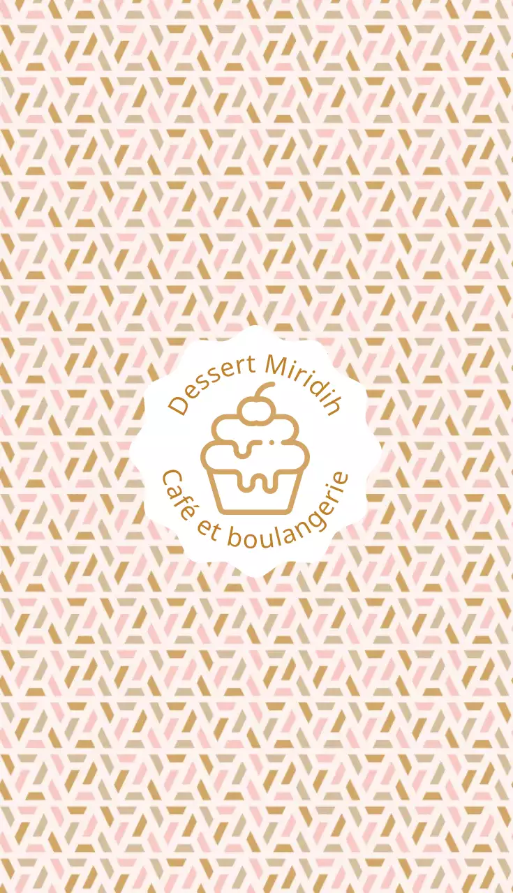 Carte de visite illustrée rose-beige pour dessert