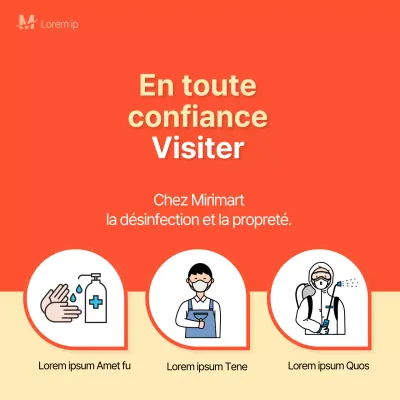 Bannière soignée sur fond orange sur la sécurité et la prévention de l'effet corona