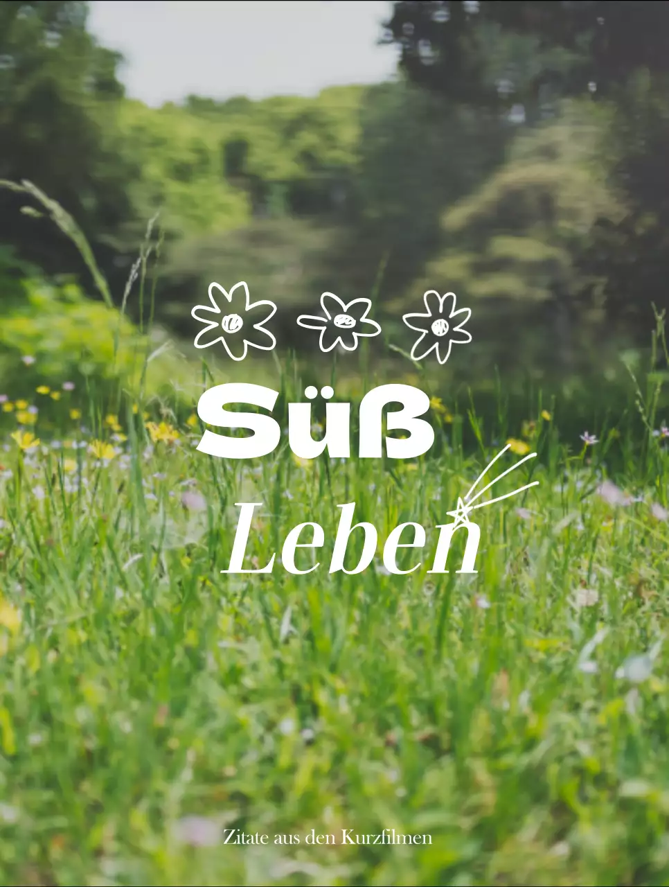 Merchandise mit emotionalen gelb-weißen Landschaftsfotos und emotionalen Texten