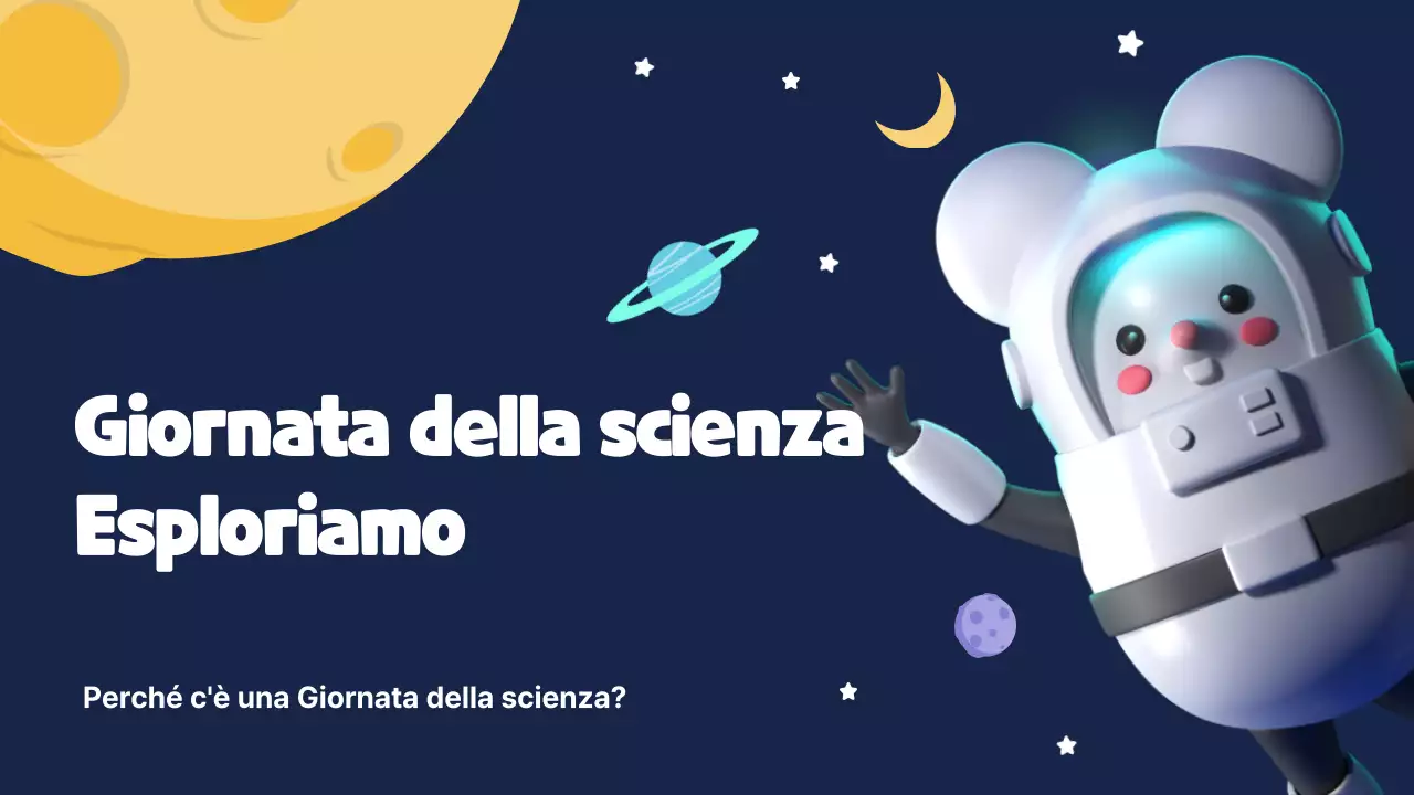 Carino il giorno della scienza con lo sfondo del cielo notturno cosmico