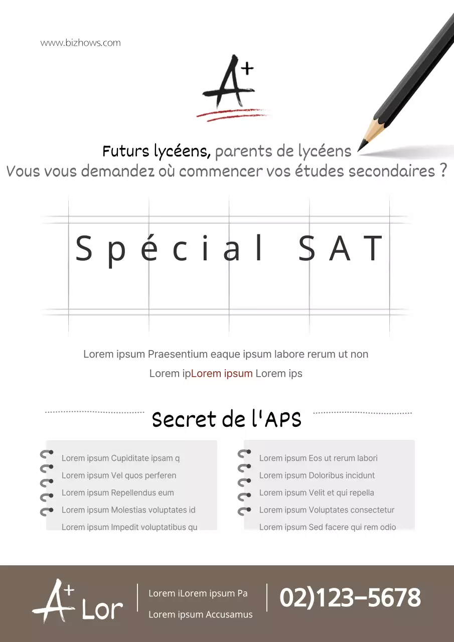 Prospectus de l'école pour les vacances scolaires spéciales