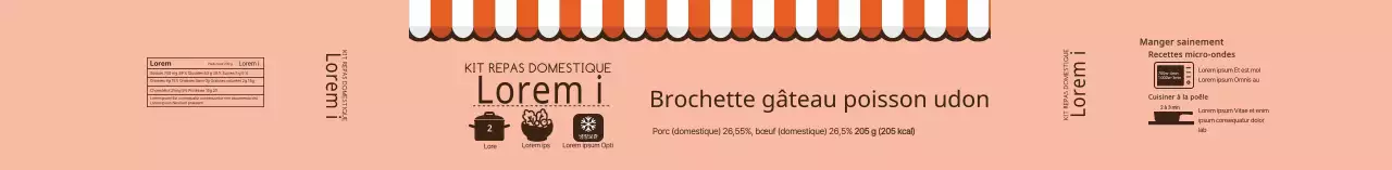 Brochette illustrée rose étiquette udon