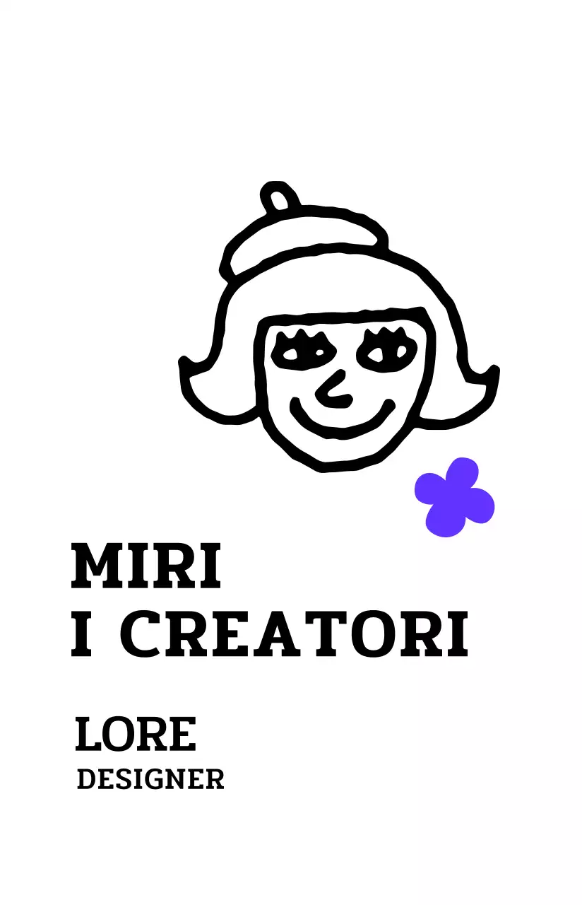 Illustrazione di un personaggio dei cartoni animati in nero e colori accesi Profilo della carta del tempio