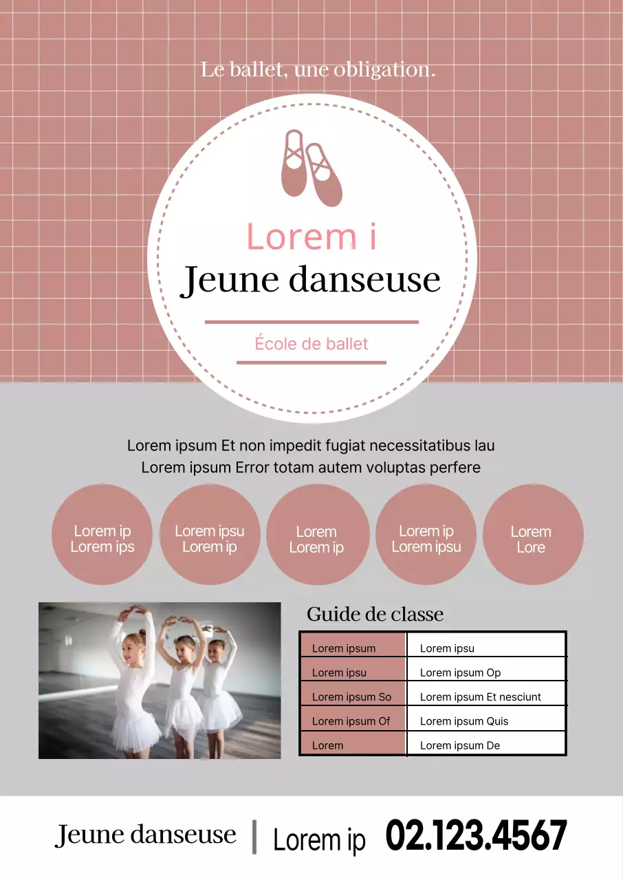 Photo d'illustration rose Promotion de l'école de ballet