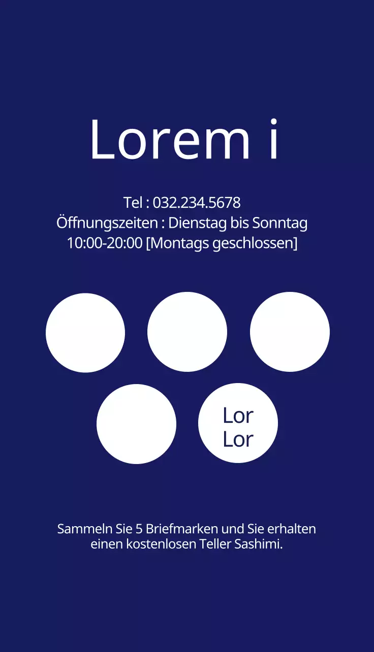 Nettes Restaurant Sashimi mit blauer Illustration