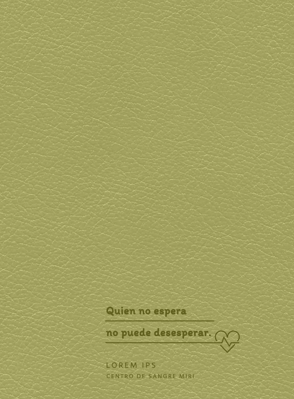 Portada de la agenda del donante de sangre con una cita