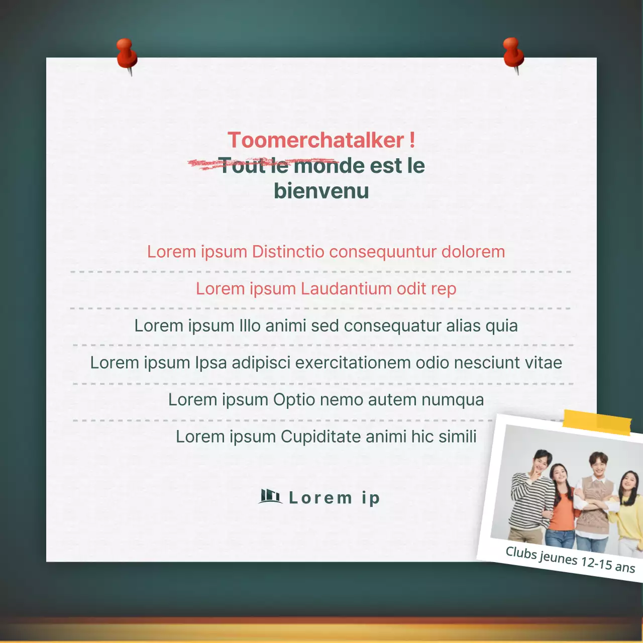 Recrutement d'un club universitaire Carte à craieNews Design