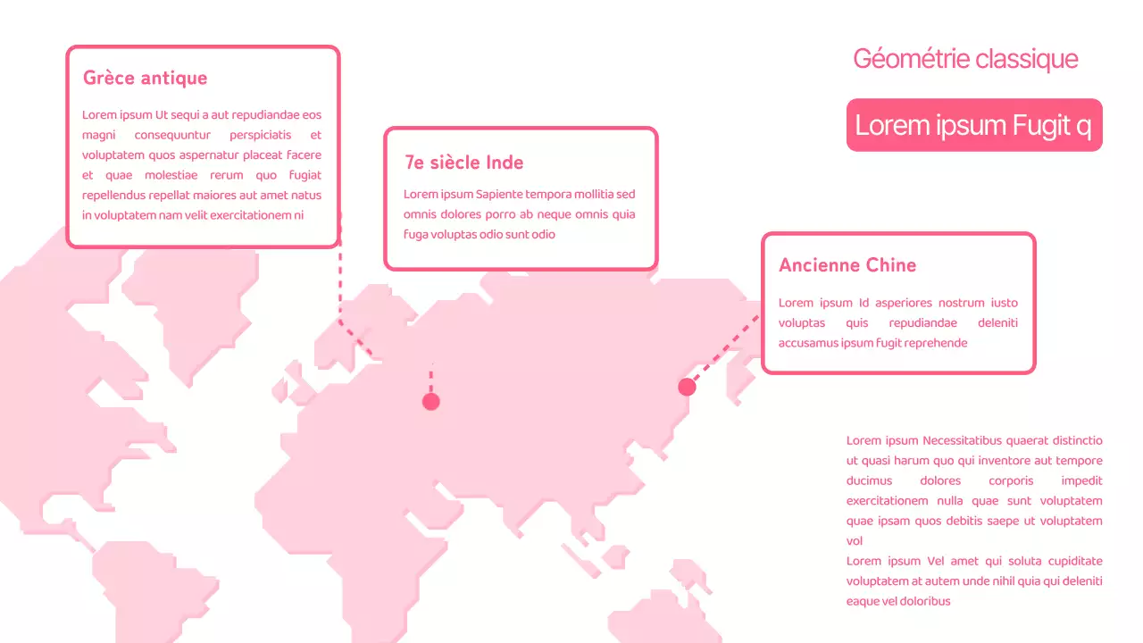 Carte du monde en rose