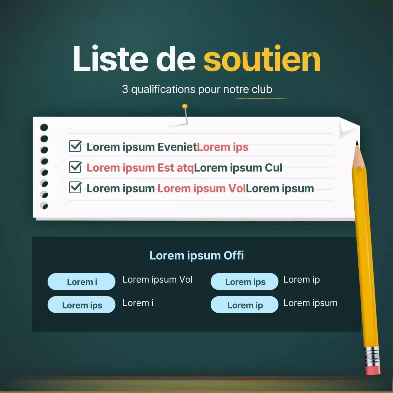 Recrutement d'un club universitaire Carte à craieNews Design