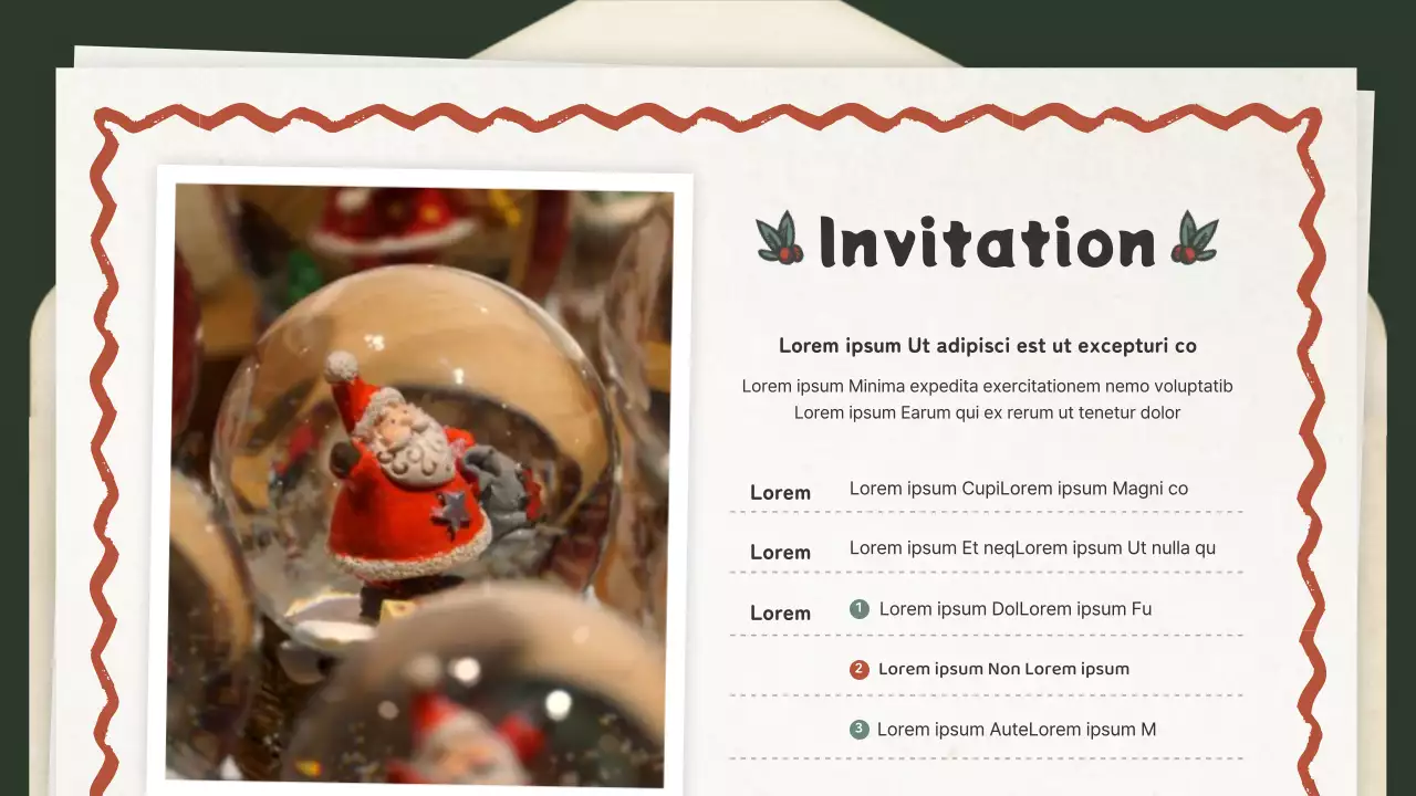Invitation au concept de la lettre de Noël vintage